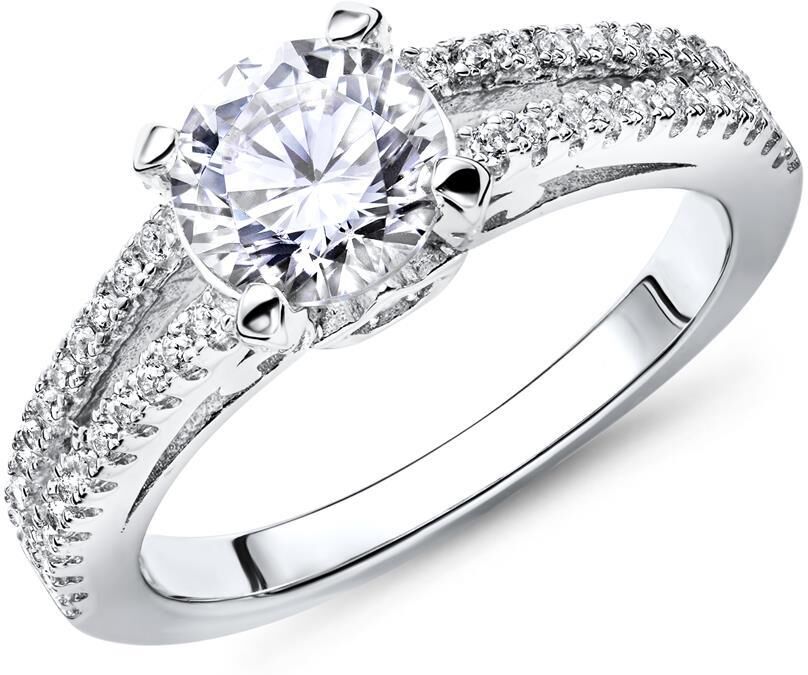 Unique Hochwertiger Verlobungsring Silber Zirkonia silber