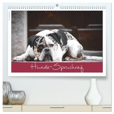 Hunde-Spruchreif (hochwertiger Premium Wandkalender 2027 DIN A2 quer), Kunstdruck in Hochglanz