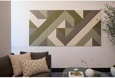 Felt Right Green Prism   Sound Dampening Pinnable Tiles