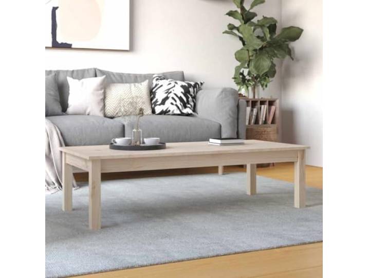 HEFZGDB Couchtisch 110x50x30 cm Massivholz Kiefer Beistelltisch Wohnzimmertisch mit Stabiler Tischplatte und minimalistischem Design für Elegante Einrichtung