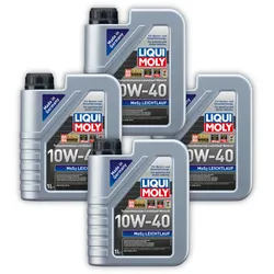 4x Motoröl LIQUI MOLY 1091 MoS2 Leichtlauf 10W-40 teilsynthetisch top Schmierung 1L