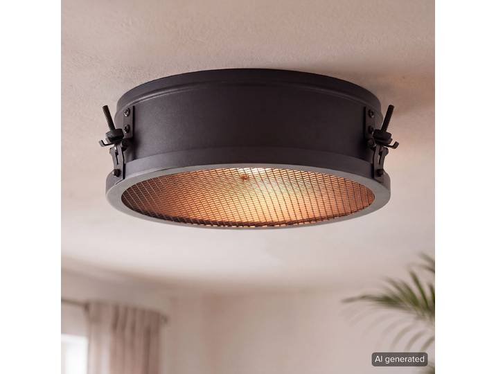 Deckenleuchte Zois III Ø 34cm Schwarz Material: Metall Metallart: Eisen Oberfläche Metall: Pulverbeschichtet E27