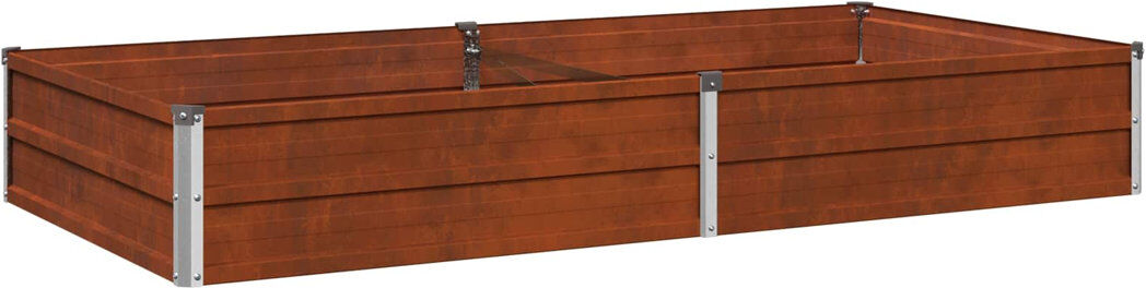 Rio Outdoor Raised Garden Bed Rusty 24cm H x 160cm W x 80cm D