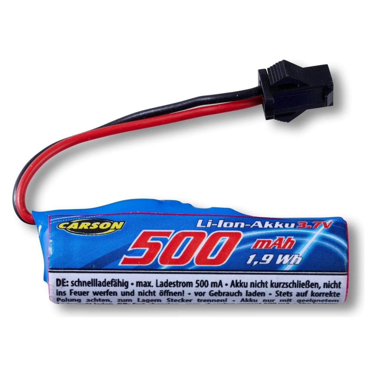 Carson 3,7V/500mAh Li-Ion: 500404280/81 JST (500 mAh, 3.70 V) (500608281)