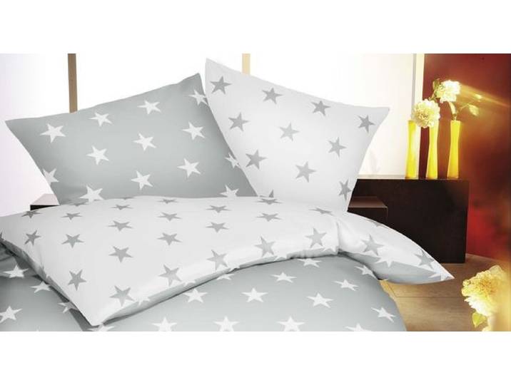 Feinbiber-Bettwäsche Starry Night 100% Baumwolle Weiß