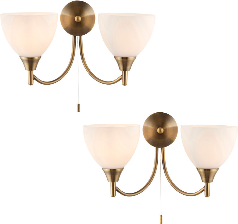 Three Posts Barium Armed Sconce Antique Brass 19cm H X 33cm W X 15.5cm D