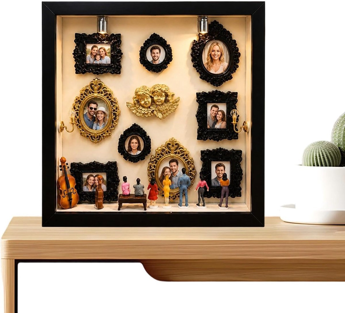 Herinneringsdisplay Schaduwlijst Persoonlijke Decoratie Wit - Hoogte: 215 cm