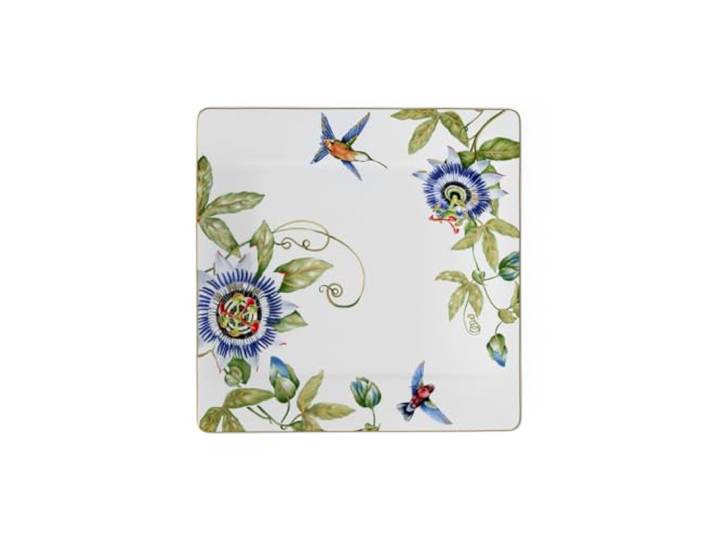 Villeroy & Boch Amazonia quadratischer Gourmet-Teller, Edles Geschirr aus Premium Bone Porzellan, 35 x 35 cm, Mehrfarbig, 1035142680