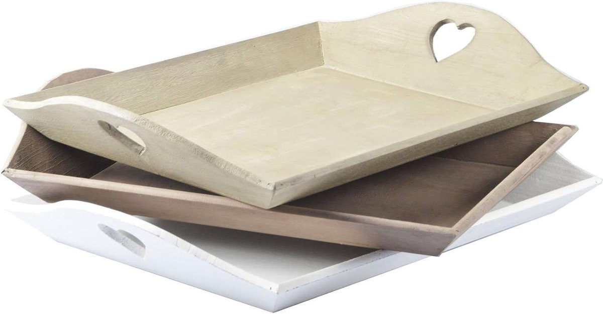 Decoratieve Hart Schaal - Houten Serveerschaal - Bruin - 55 cm