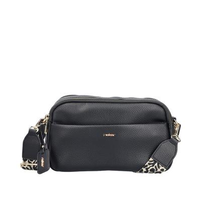 Umhängetasche RIEKER, Damen, Gr. B/H/T: 25cm x 16cm x 7cm, schwarz, Lederimitat, Taschen Umhängetasche, Damen Schultertasche, Handtasche mit zwei Reißverschlüssen