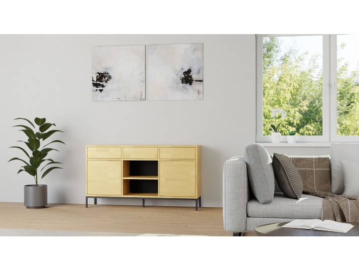 Stylishes Sideboard aus Buche Buche Natur geölt