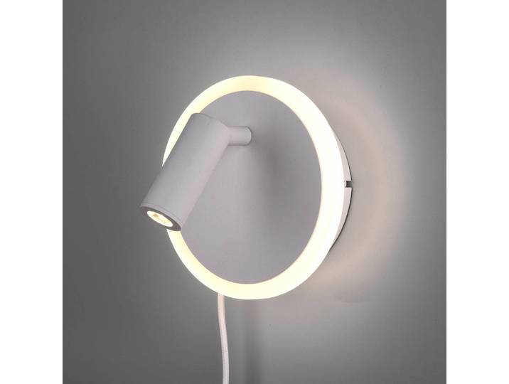 Trio Lighting Wandlampe Jordan, weiß / opal, für Wohn- / Esszimmer, Metall, Modern, LED Wandleuchte, Wandlampe Innen