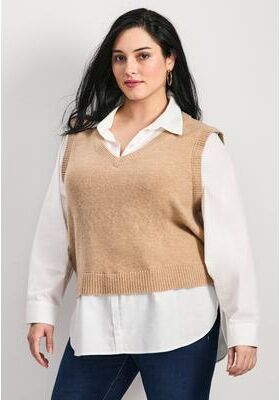 Plus Size Women's Ava Duet Vest by Avenue in Nude (Size 18)