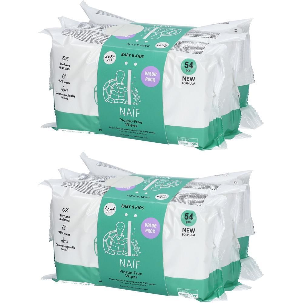 Naif Baby & Kids Plastic Free Wipes x2 2x3x54 St Tücher