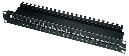 Telegärtner 100021497 24 Port Netzwerk-Patchpanel 483 mm (19") CAT 6a 1 HE Schwarz Unbestückt