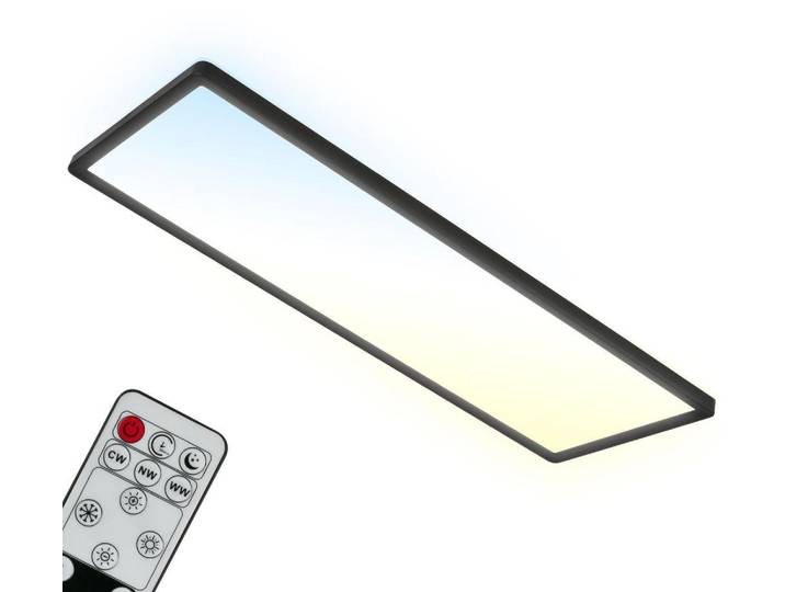 Panneau LED 24W noir Télécommande CCT Dimmable Plafonnier Backlighteffekt