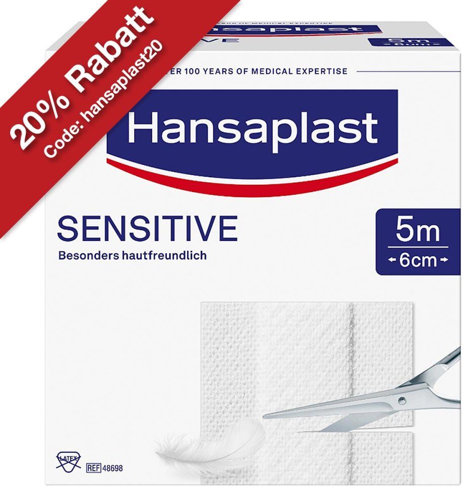 Hansaplast Sensitive Pflaster 6 cmx5 m Rolle 1stk