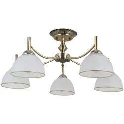 Italux PND-40653-5-ABR-WH  Deckenleuchte Fener | 40W E27 | messing | opal