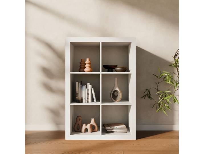 Etagère bibliothèque 6 compartiments, blanc