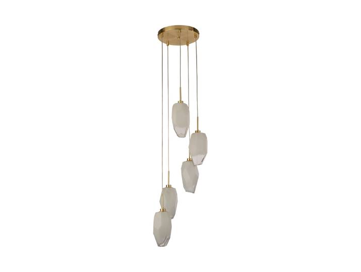 Design Pendellampe Rocky Droplet Messing, Opalglas Searchlight