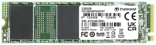 Transcend MTE670T 128GB Interne M.2 PCIe NVMe SSD 2280 PCIe NVMe 3.0 x4 Industrial TS128GMTE670T