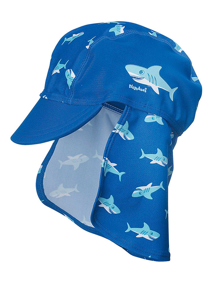 Playshoes Nackenschutzcap "Hai" in Blau - 53 cm