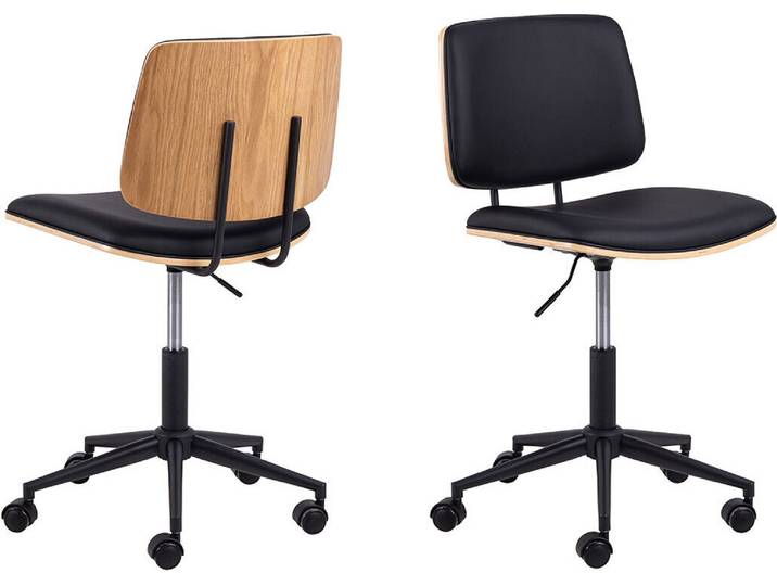 Owen chaise de bureau simili cuirPolyuréthanenoir naturel.