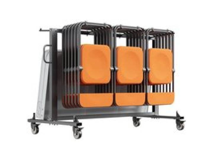VEVOR Klappbarer Stuhlständer, 181 kg Tragkraft, Klappstuhlwagen für 42 Stühle oder 12 Tische, multifunktionaler Stuhlwagen mit Gummirädern und -haltern, großer Stuhlhalter, mattschwarz