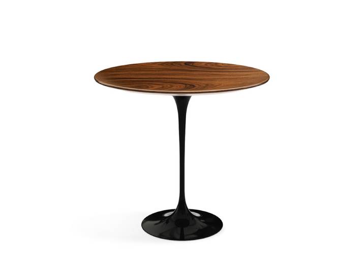KNOLL table basse ovale TULIP collection Eero Saarinen 57x38 cm (Base noire / plateau Santos Palissandro - Bois et aluminium)