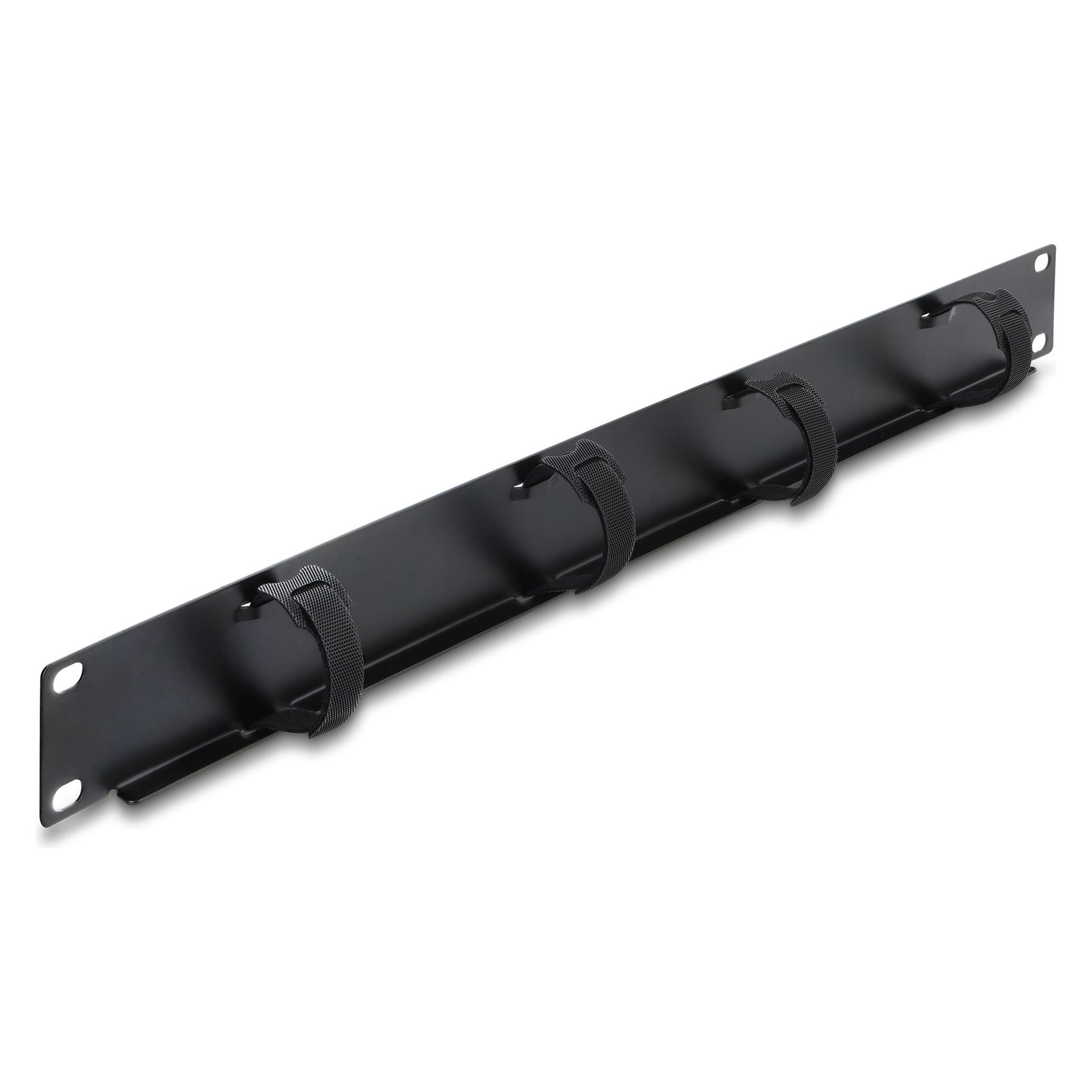 Delock 19-Zoll-Kabelmanagement-Panel (1 HE) mit 4 x Klett-Kabelkanal (91067)