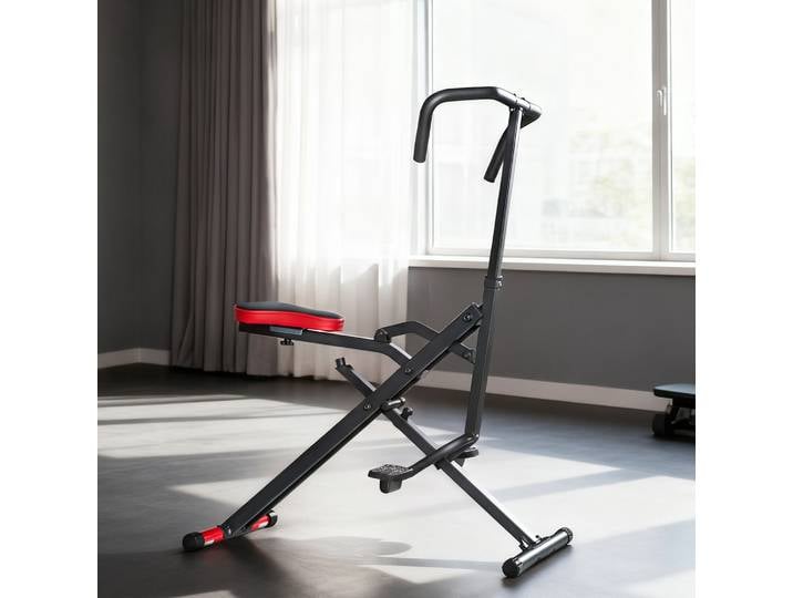 SPORTNOW Appareil Abdominal Pliable Siège Réglable 57x105x115cm Rouge