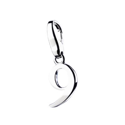 Charm-Einhänger "Zahl 9, Silber 925", silber, GIORGIO MARTELLO MILANO, Charms, Damen