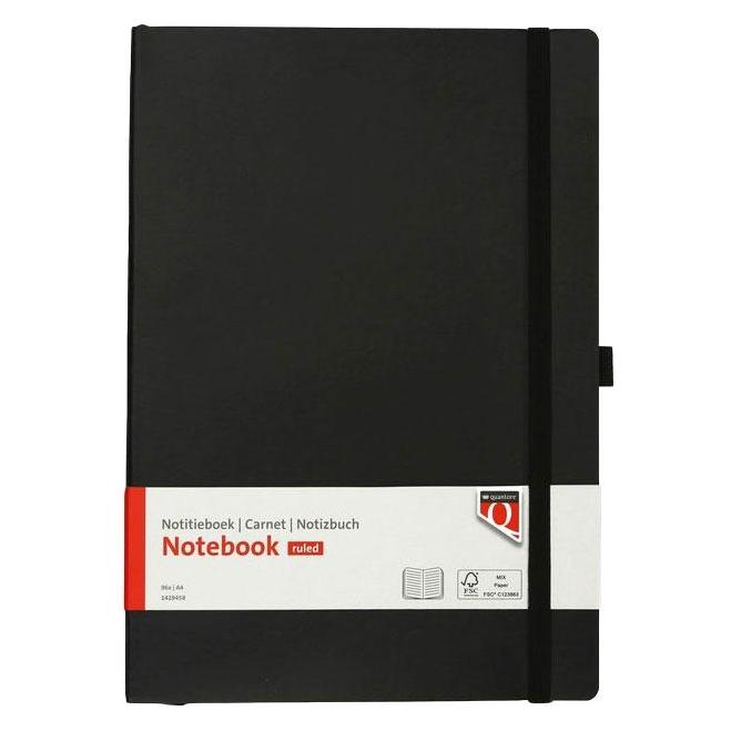 Quantore A4 Notizbuch mit flexiblen Linien, 192 Seiten, 80 g/m², schwarz (A4, Liniert) (68960296)