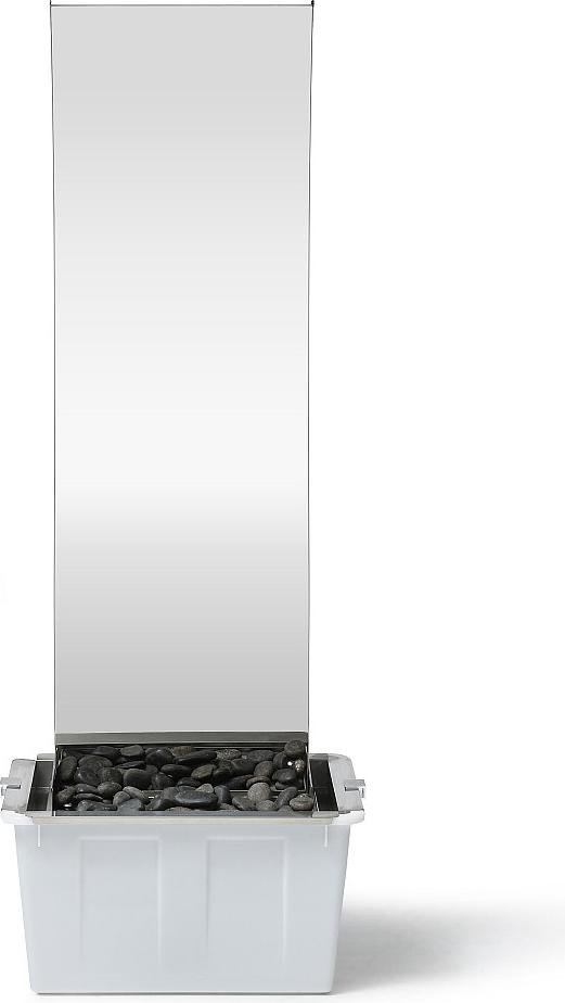 Außenbrunnen Welle aus Edelstahl - H 130 cm - Silberfarben - HOKI