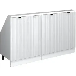 Vicco, Gartenhaus + Gartenschrank, Dachschrägenschrank-Set, Weiss Riffel/Weiss, 140 cm 2er Set