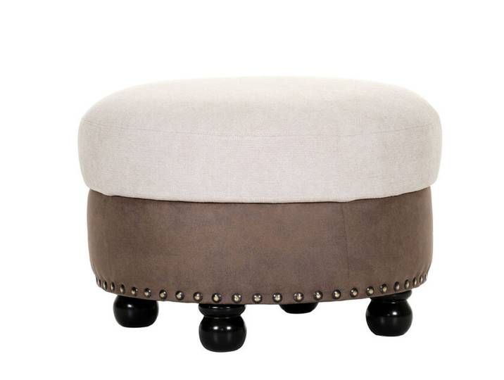 Polsterhocker BOSTON hellbraun/ beige