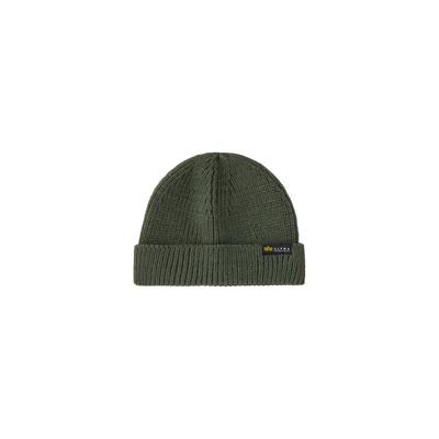 Skimütze ALPHA INDUSTRIES "Dockers Beanie", Damen, Gr. onesize, grün (schwarz olive), Obermaterial: 100% Polyacryl, Mützen