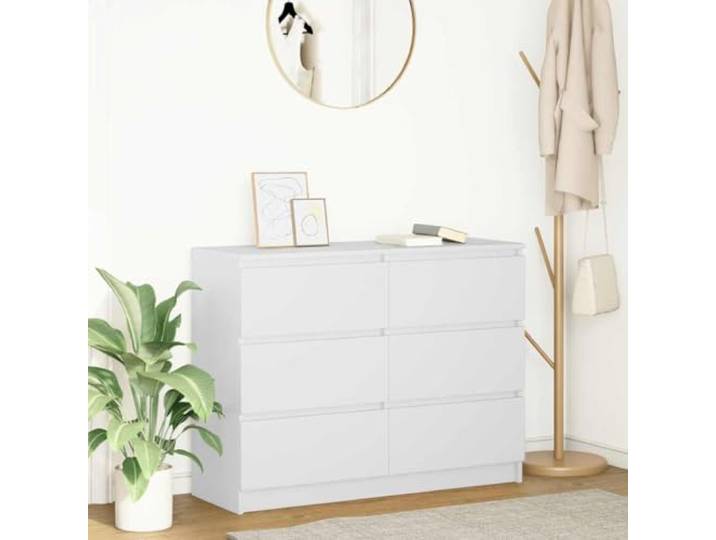 RJPLMFV Anrichte, weiß, 100 x 35 x 76 cm, Holz, Technik Großer Stauraum, robuste Oberseite, multifunktional, leicht zu reinigen, Wandbefestigung inklusive