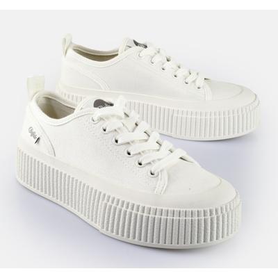 Sneaker BUFFALO "MADISON", Damen, Gr. 40, Textil, weiß, Schuhe Sneaker, Freizeitsneaker, Halbschuh, Schnürschuh mit Memory Foam Fußbett