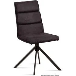 ESSZIMMERSTUHL (8er-Set) Drusy 47x92x60 Schwarz/Espresso