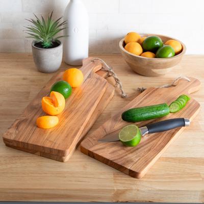 Classic Cuisine Acacia Wood Cutting Boards with Handles (Set of 3)