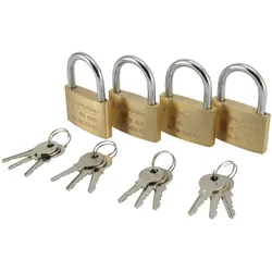401-G4SB Vorhangschloss-Set 4 tlg, SB 40 mm, MS, gleichsperrend