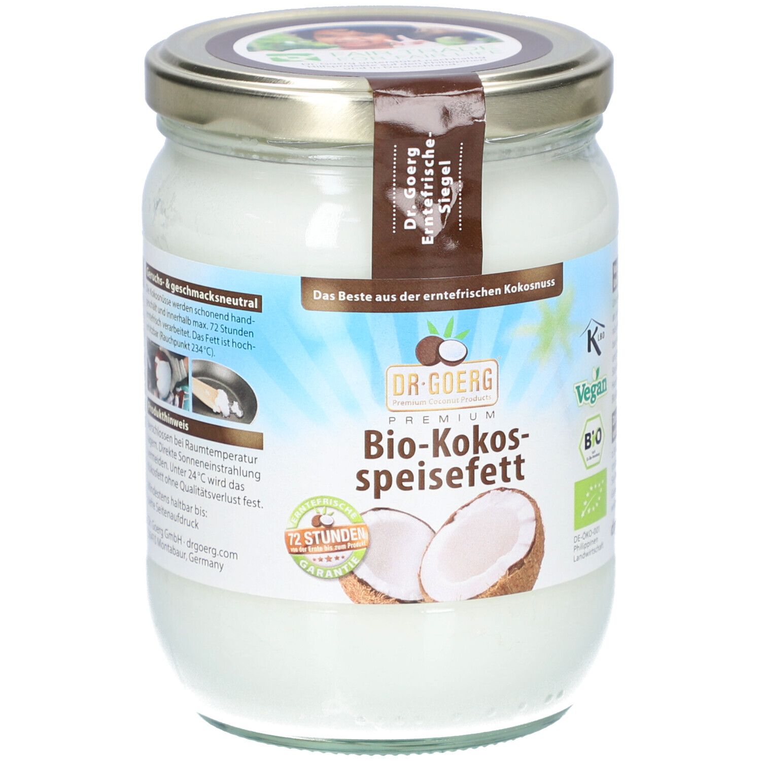 Bio-Kokosöl Neutral / Bio-Kokosspeisefett, desodoriert 500 ml Nicht relevant
