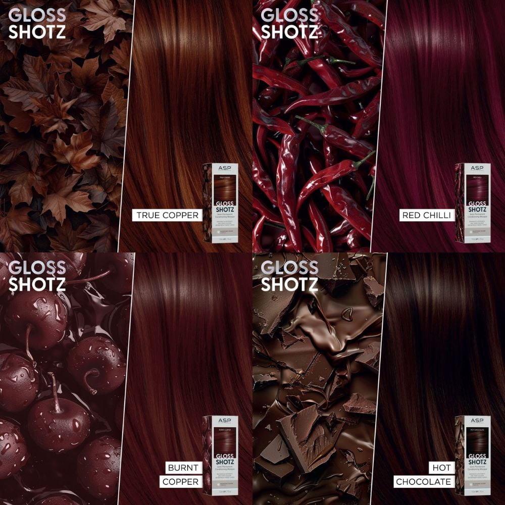 A.S.P Hair Gloss Shotz Semi-Permanent Conditioning Masque Color Enhancer 150mL Ice Chestnut