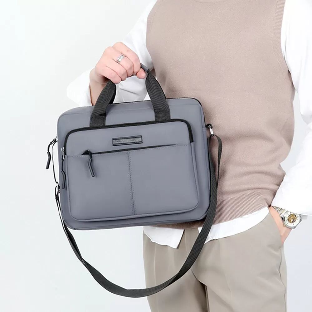 INF Vielseitige, wasserabweisende Business-Handtasche aus Oxford-Gewebe – Mehrere Farben verfügbar Grau