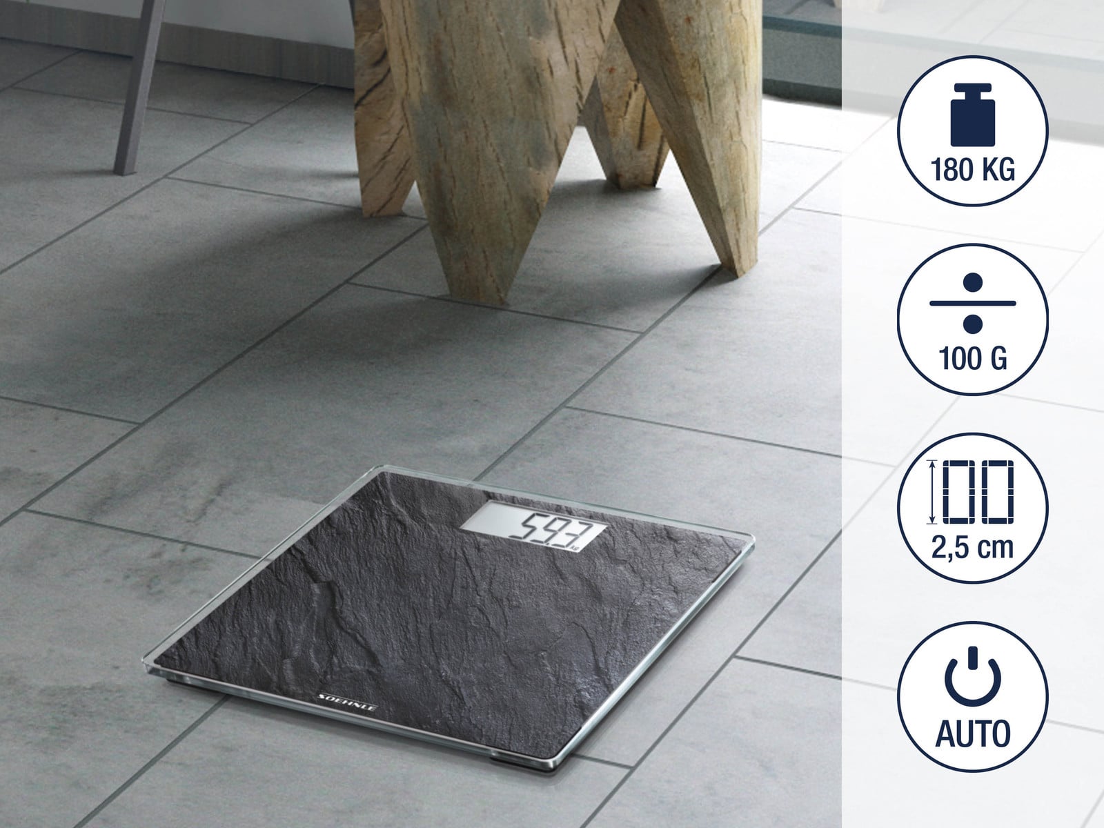 Soehnle Style Sense Compact 300 persoonlijke weegschaal grijs