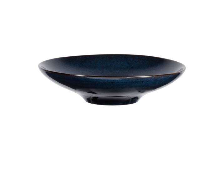 Tiefer Teller aus Steinzeug, blau