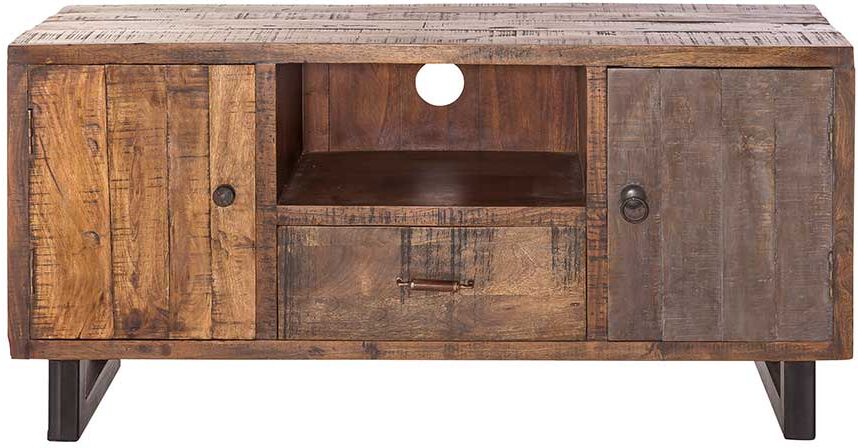 Pharao24.de Fernsehunterschrank aus Mangobaum Massivholz sandgestrahlt