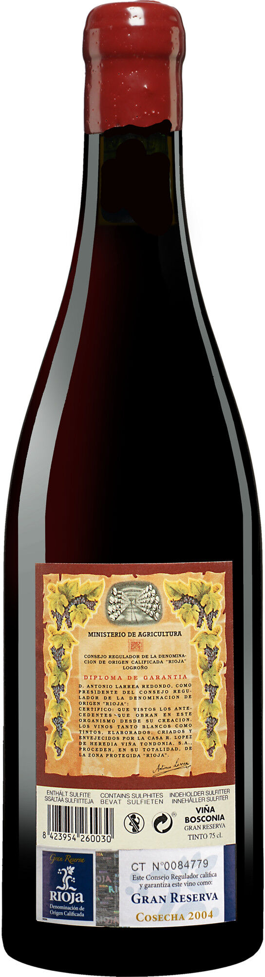 López de Heredia - Viña Tondonia Tondonia Viña Bosconia Tinto Gran Reserva 2004 13% Vol. Rotwein Trocken aus Spanien