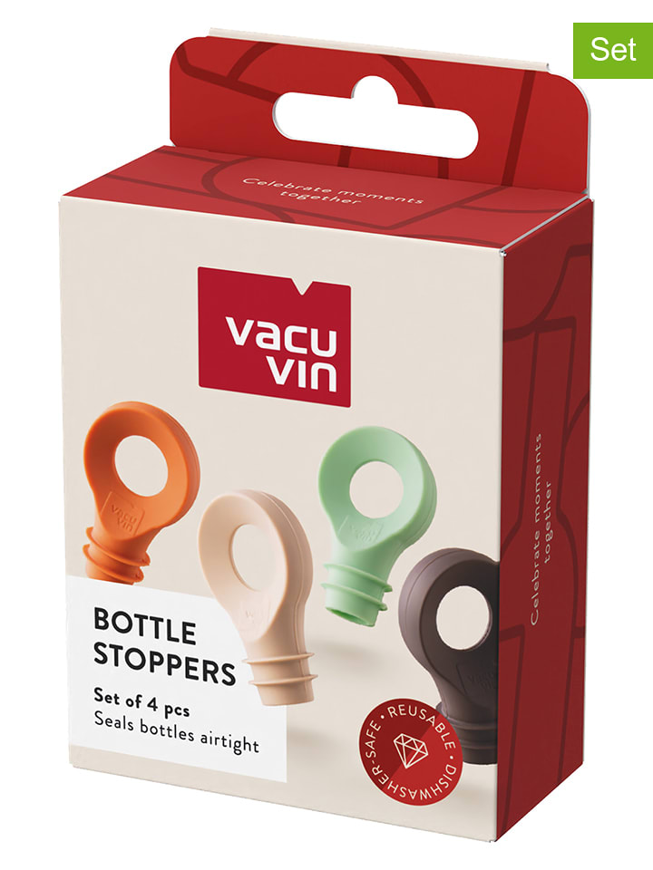 Vacu Vin 4er-Set: Flaschenstopfen in Bunt - onesize